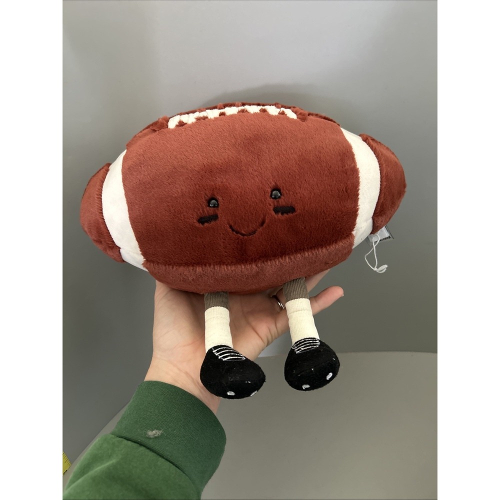Jellycat Amuseables Sports Football Plush Brown White Stuffed Toy CUTE! Clean!